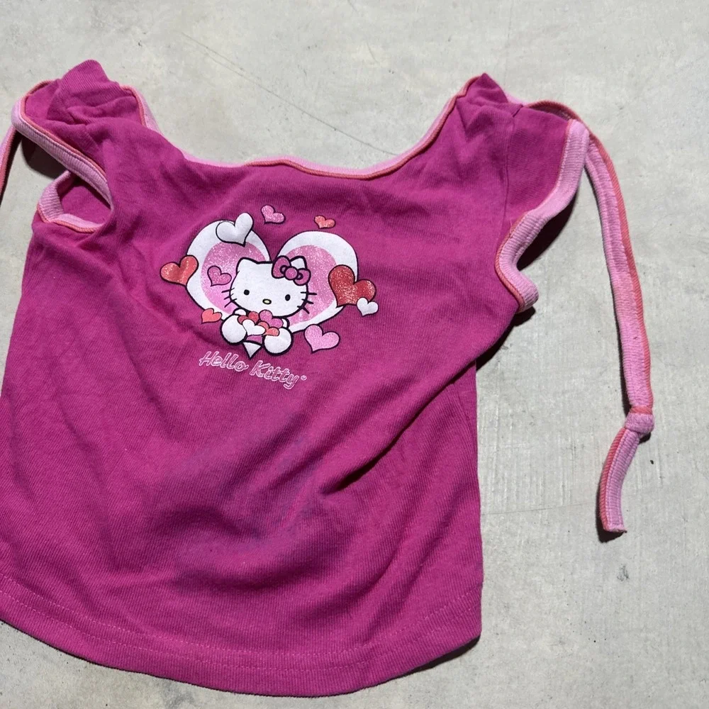 Vintage 1990s Sanrio HELLO KITTY T Shirt Made in USA SZ Small Pink Top Y2K